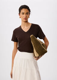 Linen V Neck T-Shirt