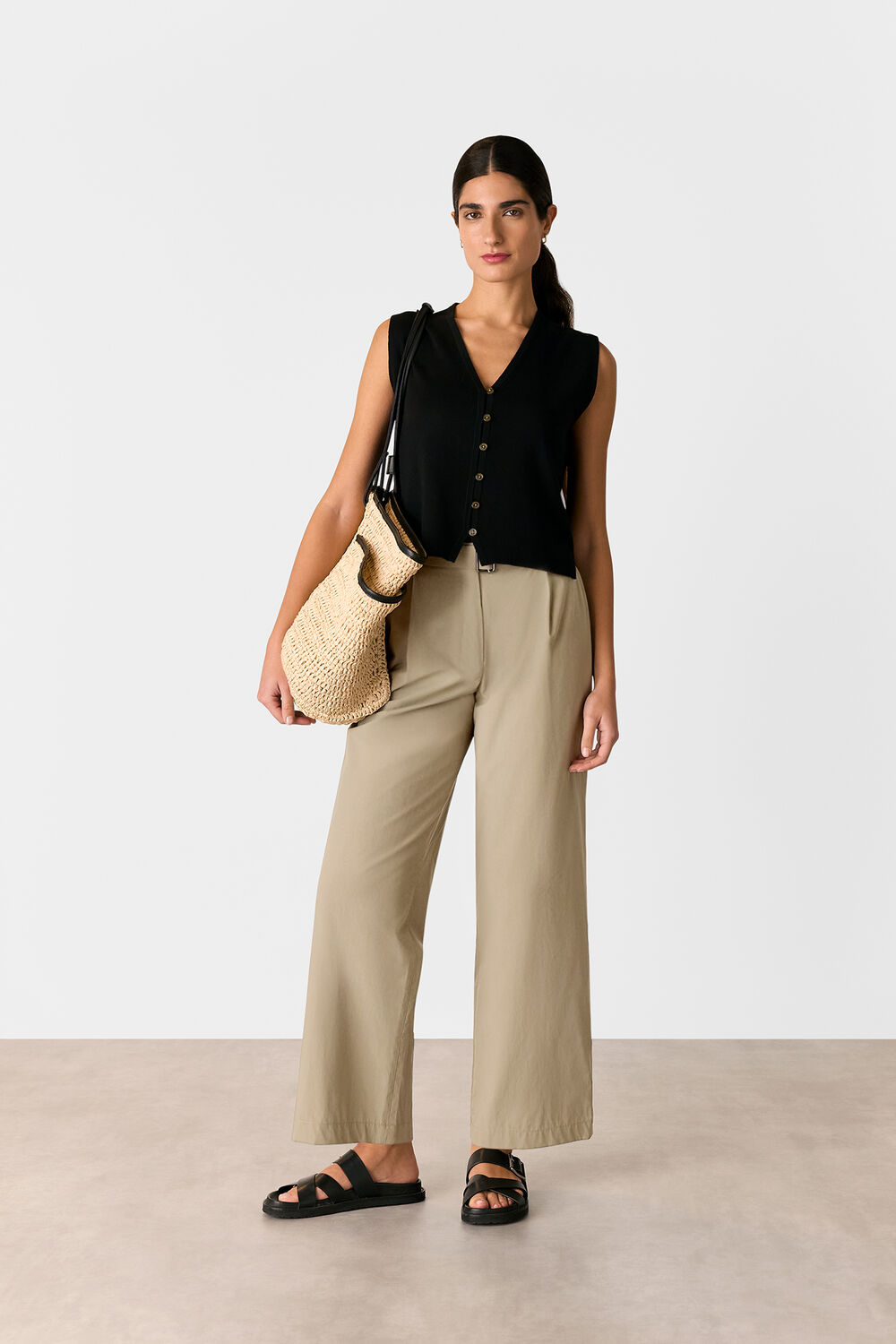 Khaki Kate Belt Detail Trouser