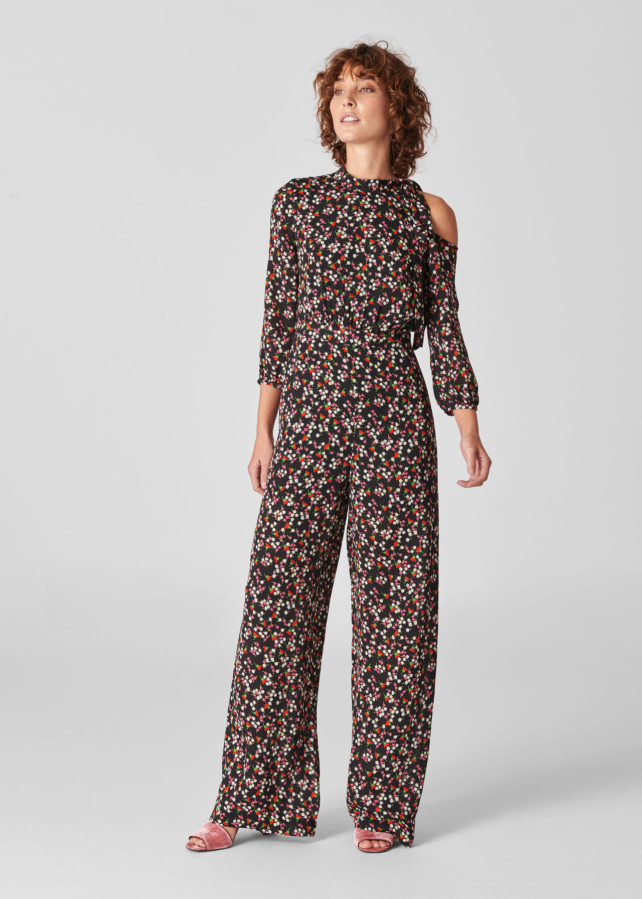 Peony Cut Out Silk Jumpsuit