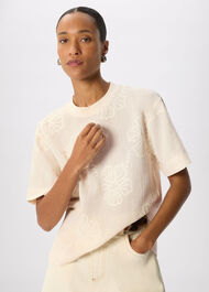 Textured Floral Jersey Top