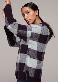 Checked Cardigan