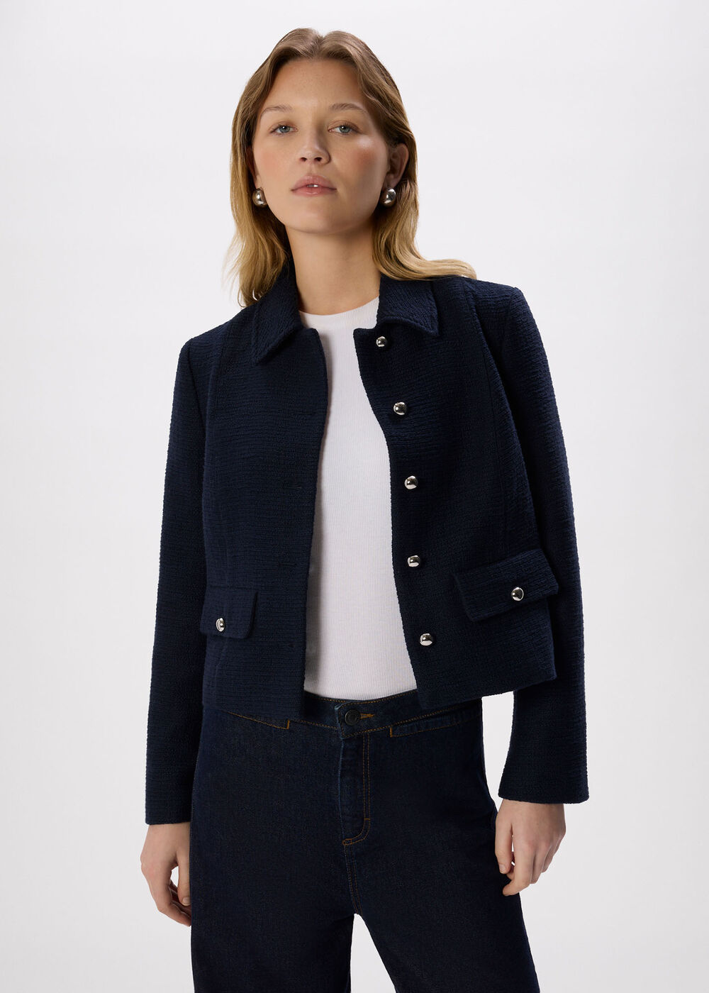 Cropped Boucle Jacket