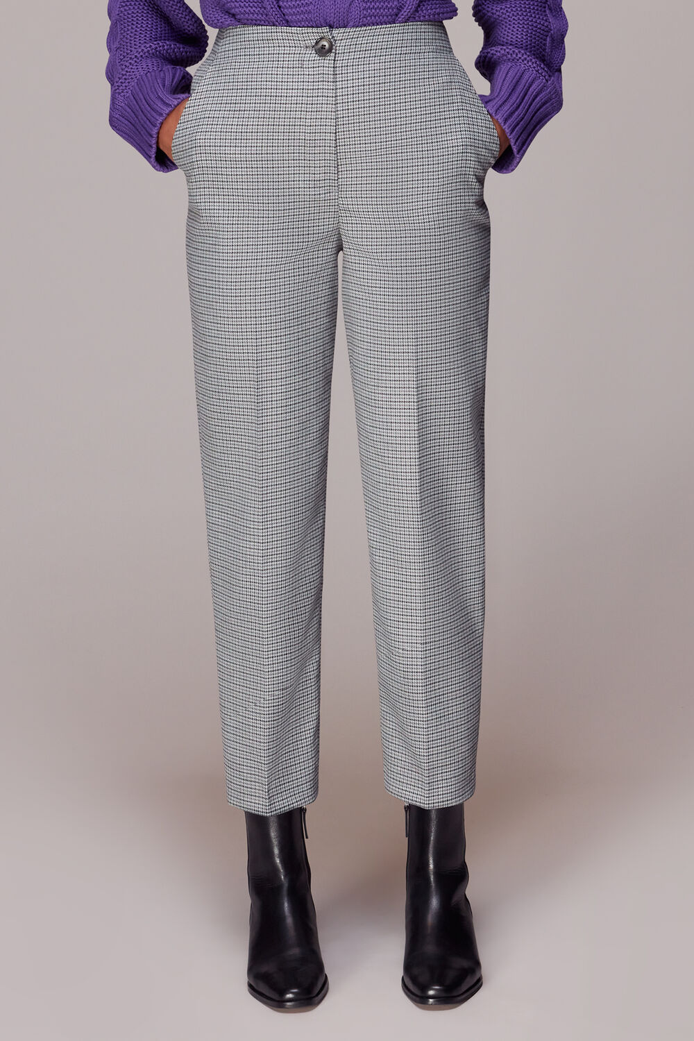 Lila Check Trouser