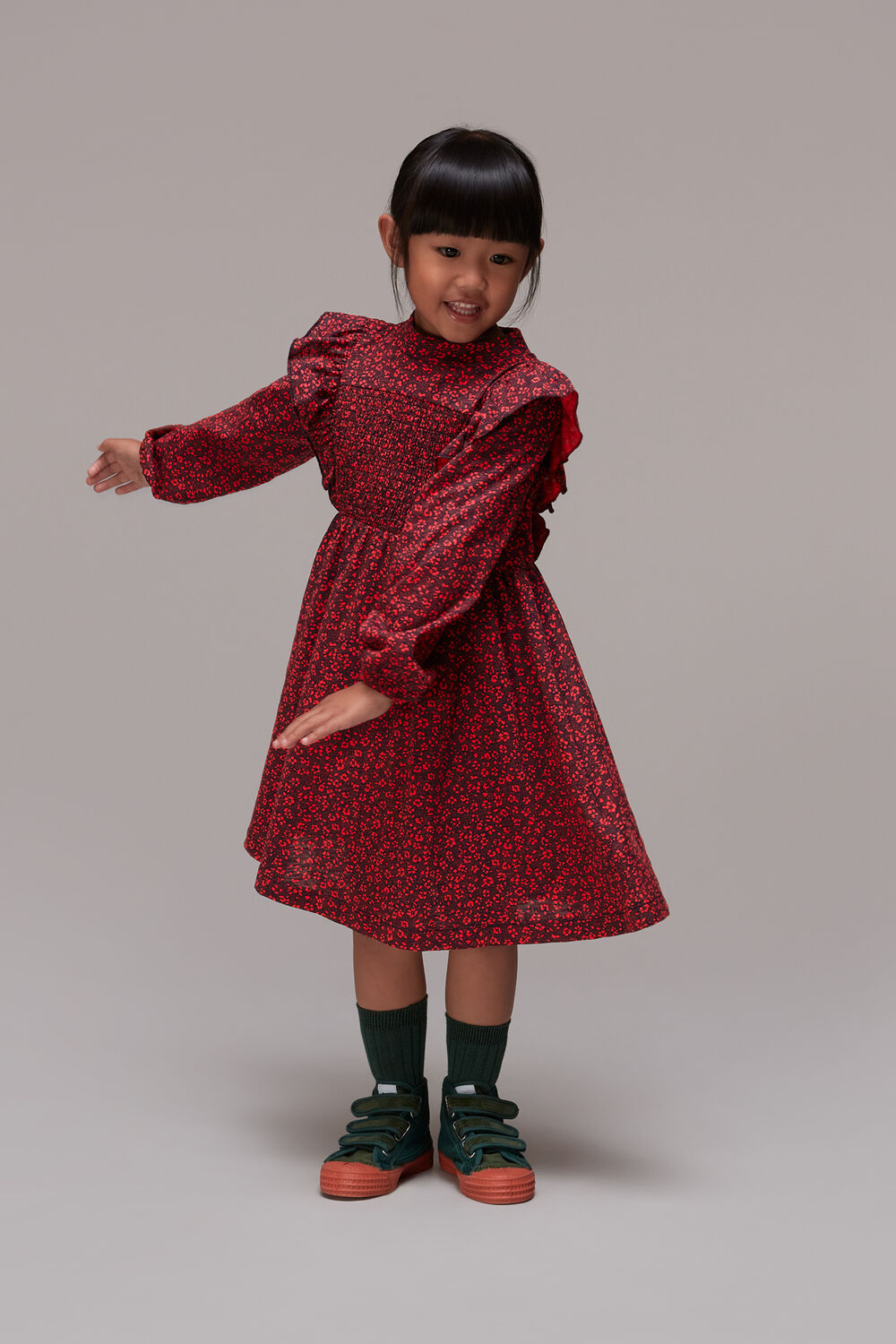 Red Pansy Dot Una Dress