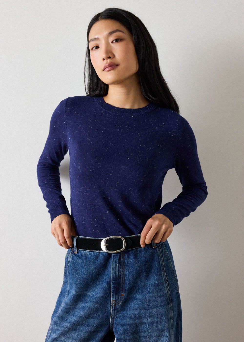 Navy Annie Sparkle Crew Neck