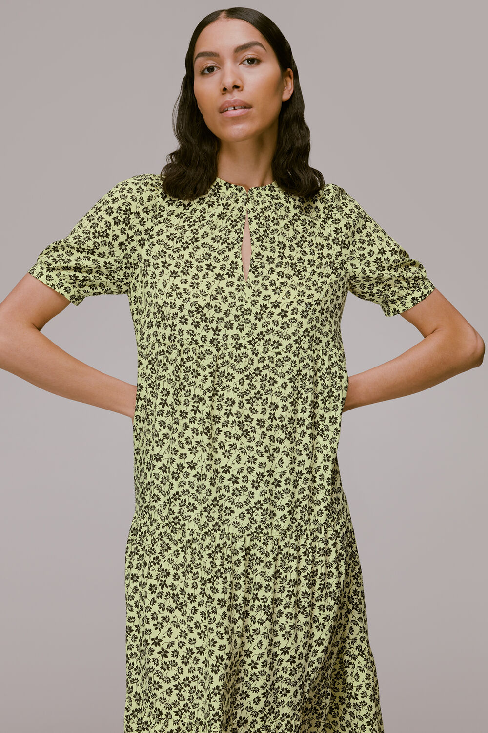 Buttercup Floral Trapeze Dress