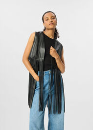 Rei Leather Fringed Waistcoat