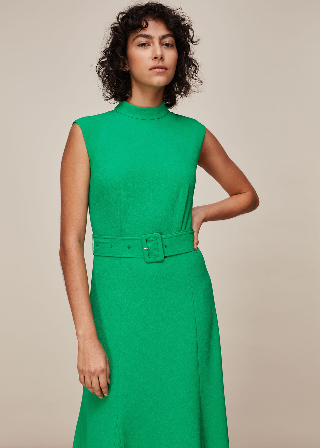 Penny Belted Dress Green