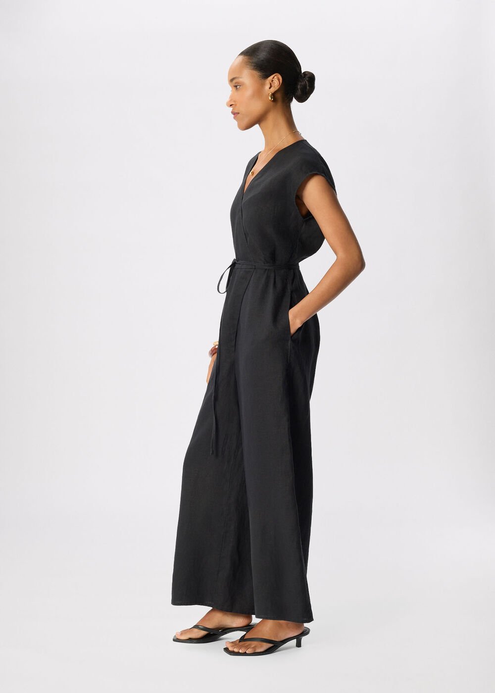 Linen Wrap Jumpsuit