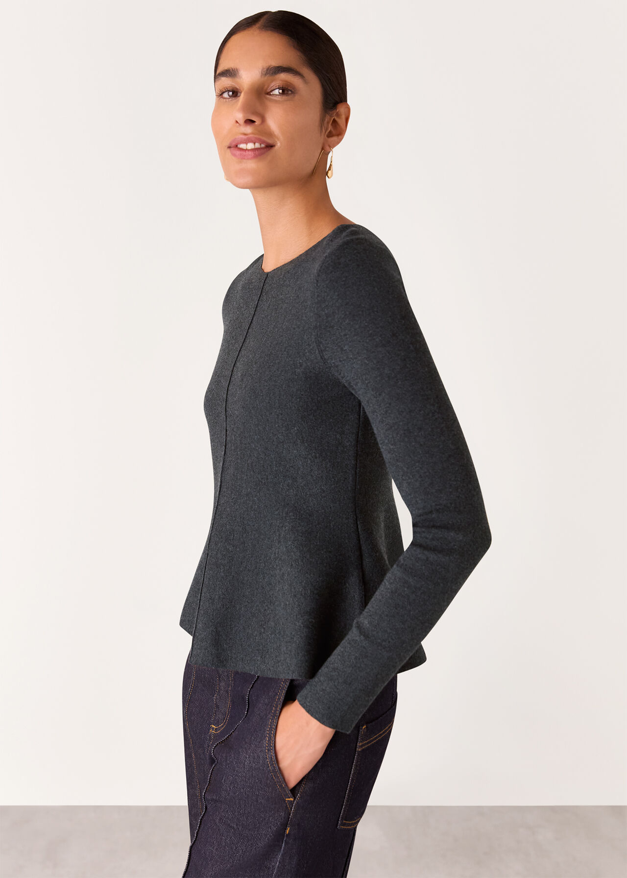 Peplum Detail Knit