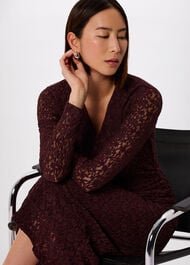 Ruched Bodice Lace Dress