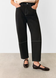 Contrast Detail Barrel Jean