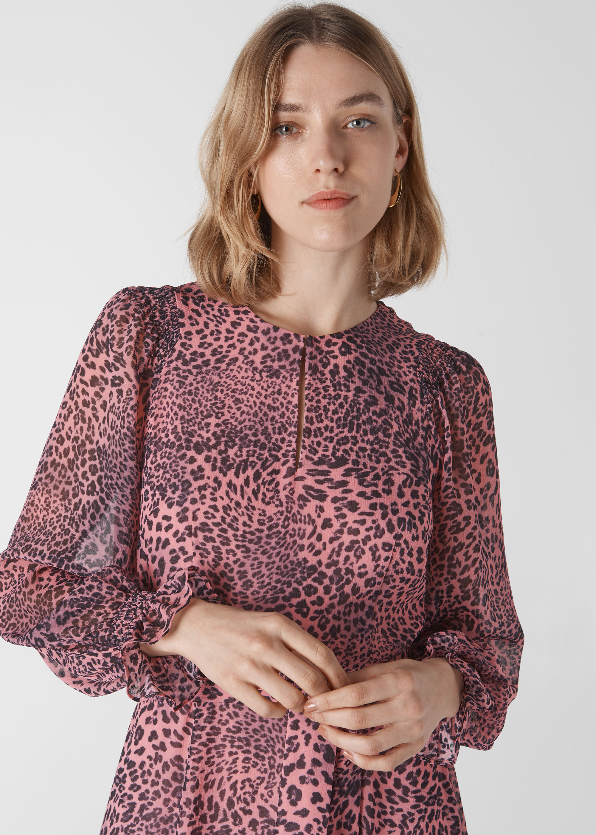 whistles jungle cat midi dress