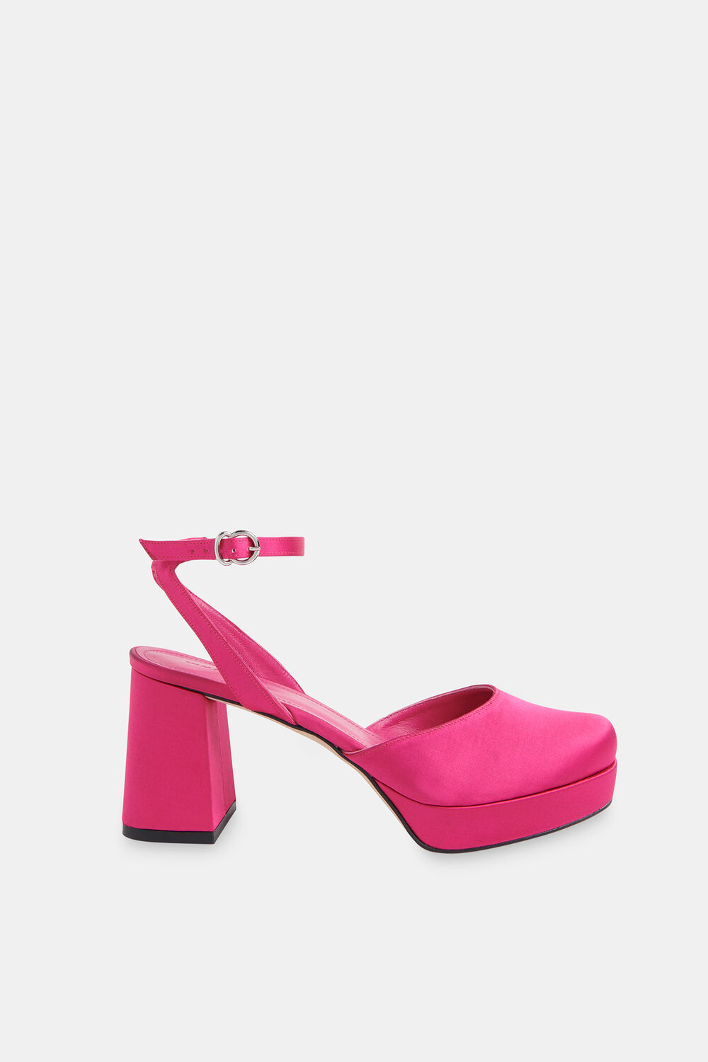 Pink Estella Satin Platform Shoe