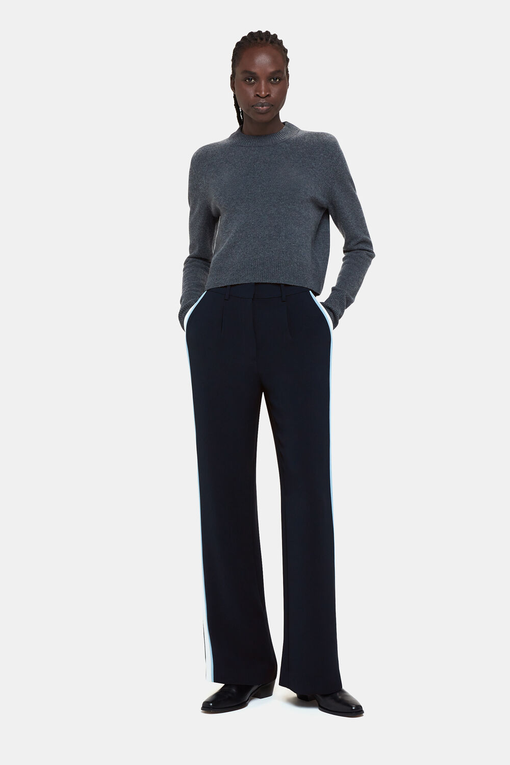 Crepe Side Stripe Trouser