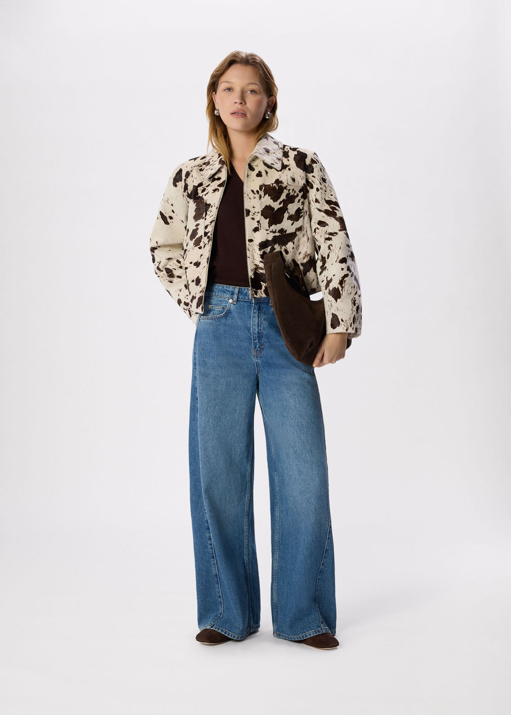 Cow Print Zip Jacket
