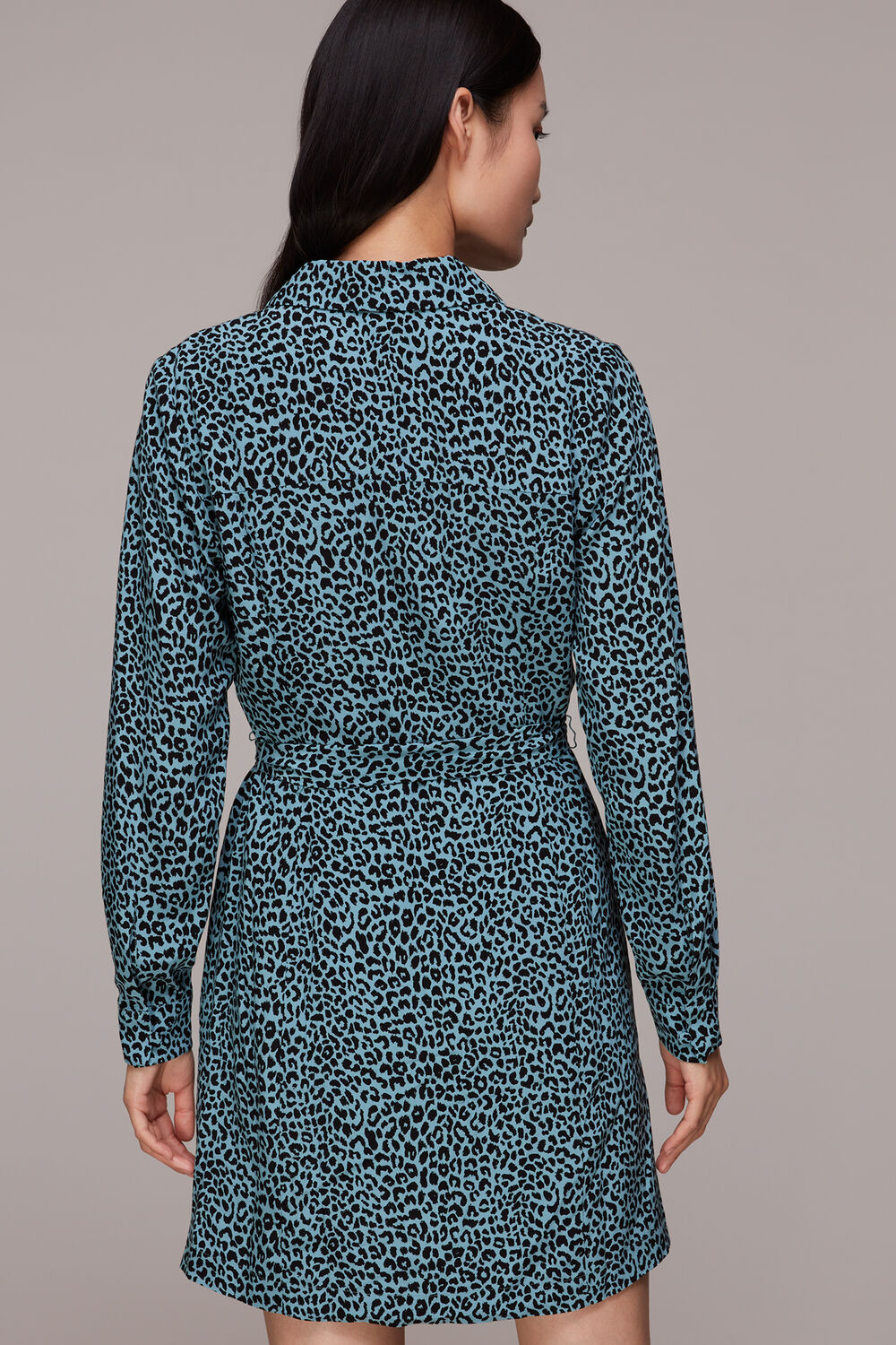 Contrast Leopard Belted Dress