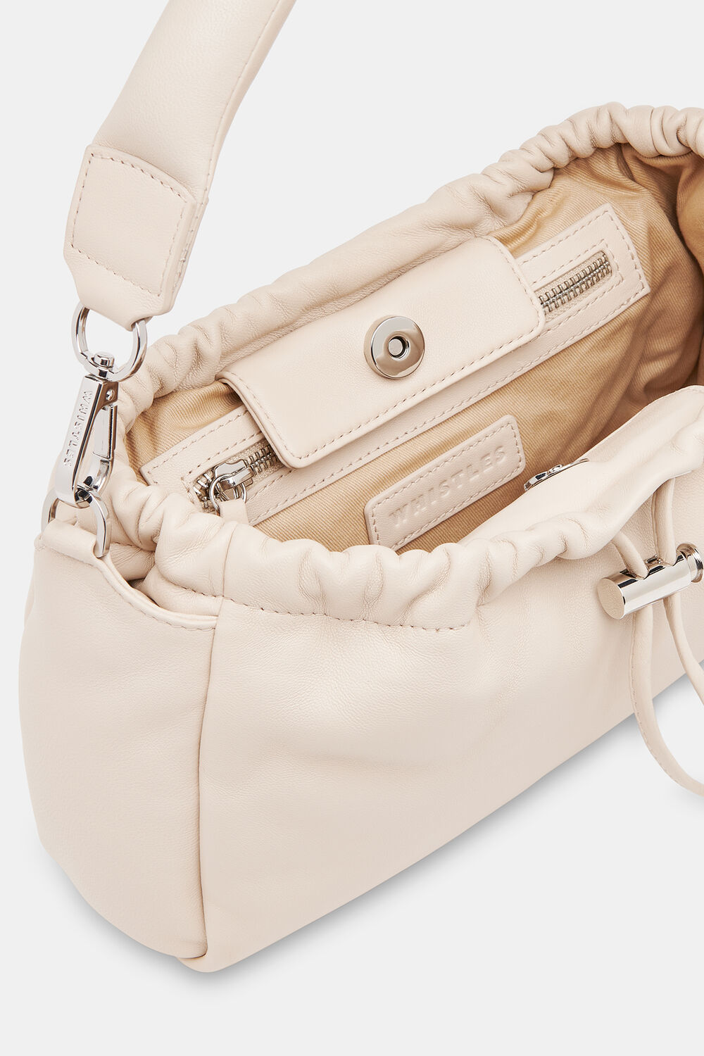 Beige Benny Drawstring Shoulder Bag