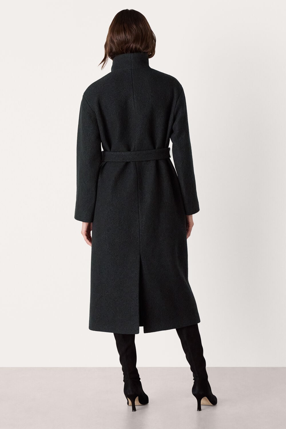 Black Morgan Funnel Neck Coat