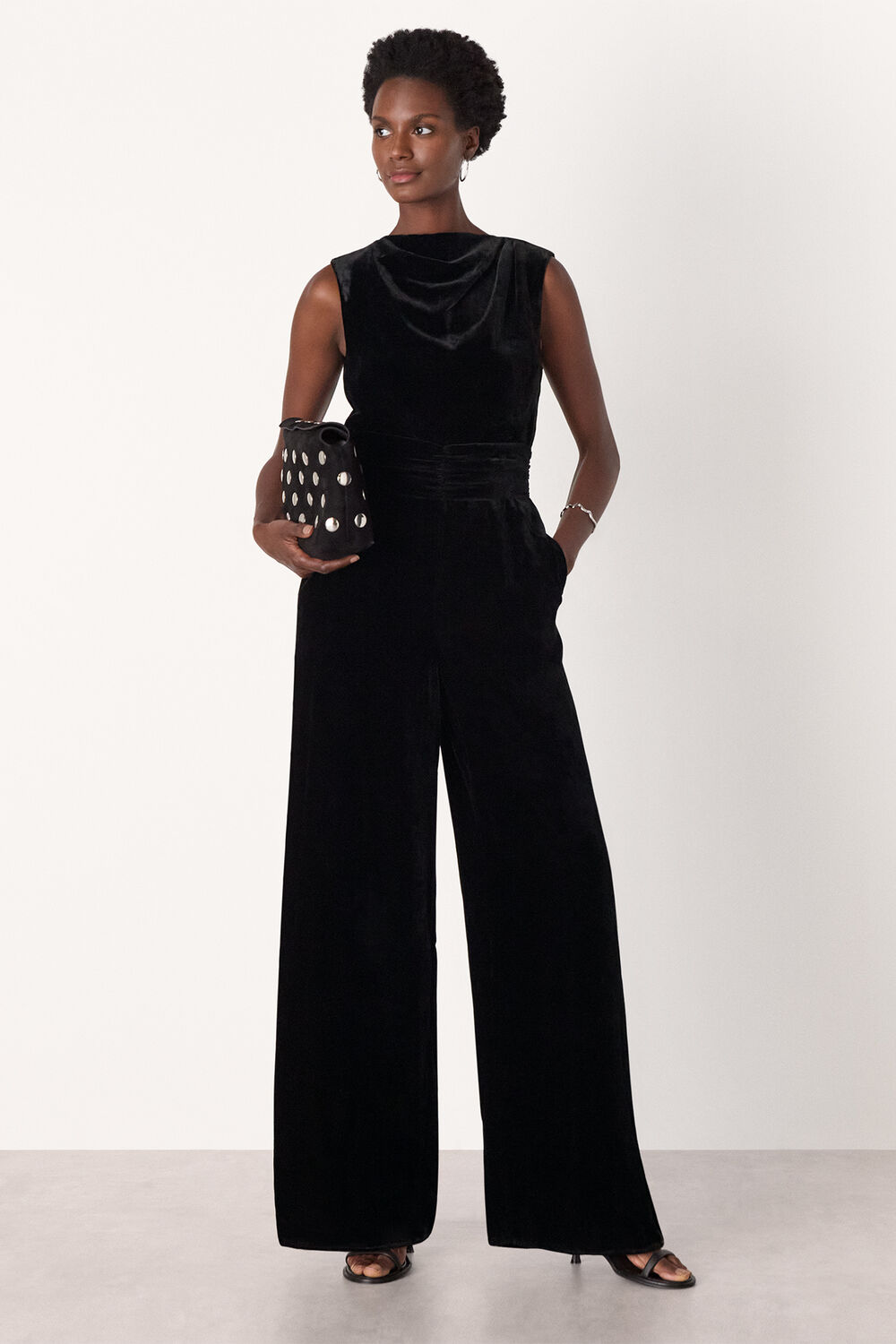 Velvet Twist Waist Jumpsuit