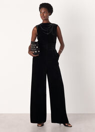Velvet Twist Waist Jumpsuit