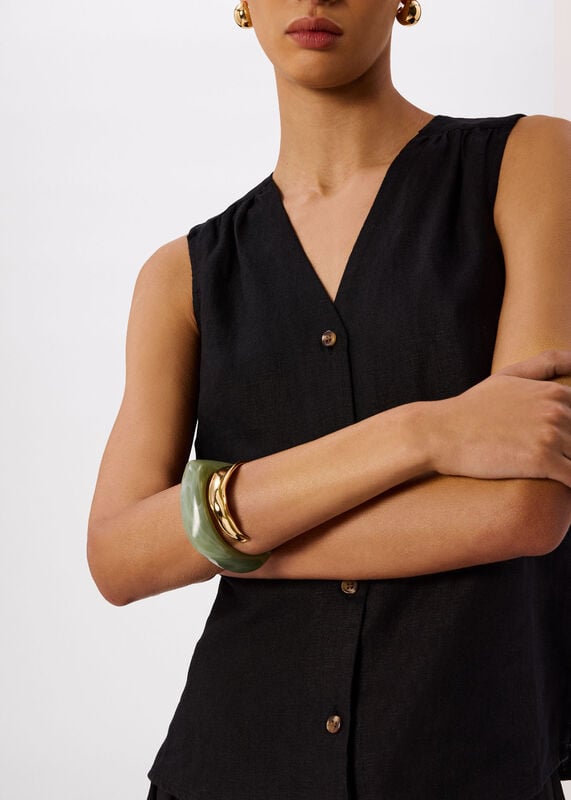 Black Laura Linen Tank