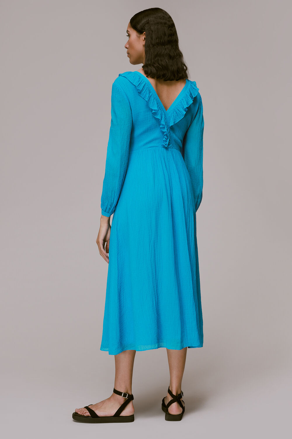Ruffle Detail Midi Dress