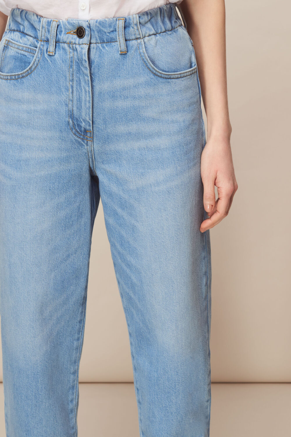 Stretch Elastic Waist Jean