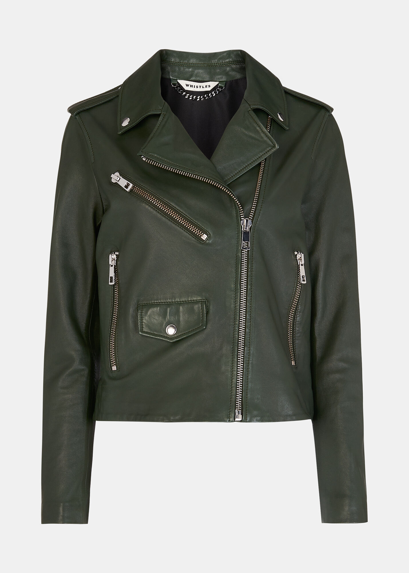 Olive green sale biker jacket