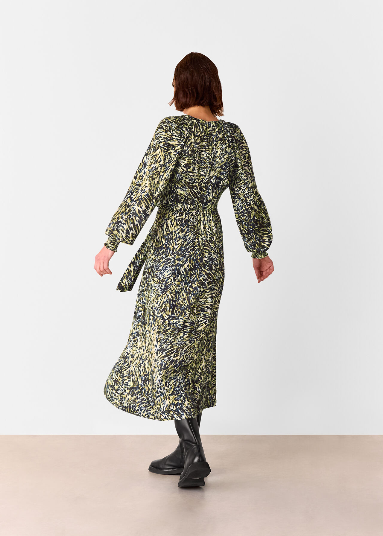 Leopard Swirl Midi Dress
