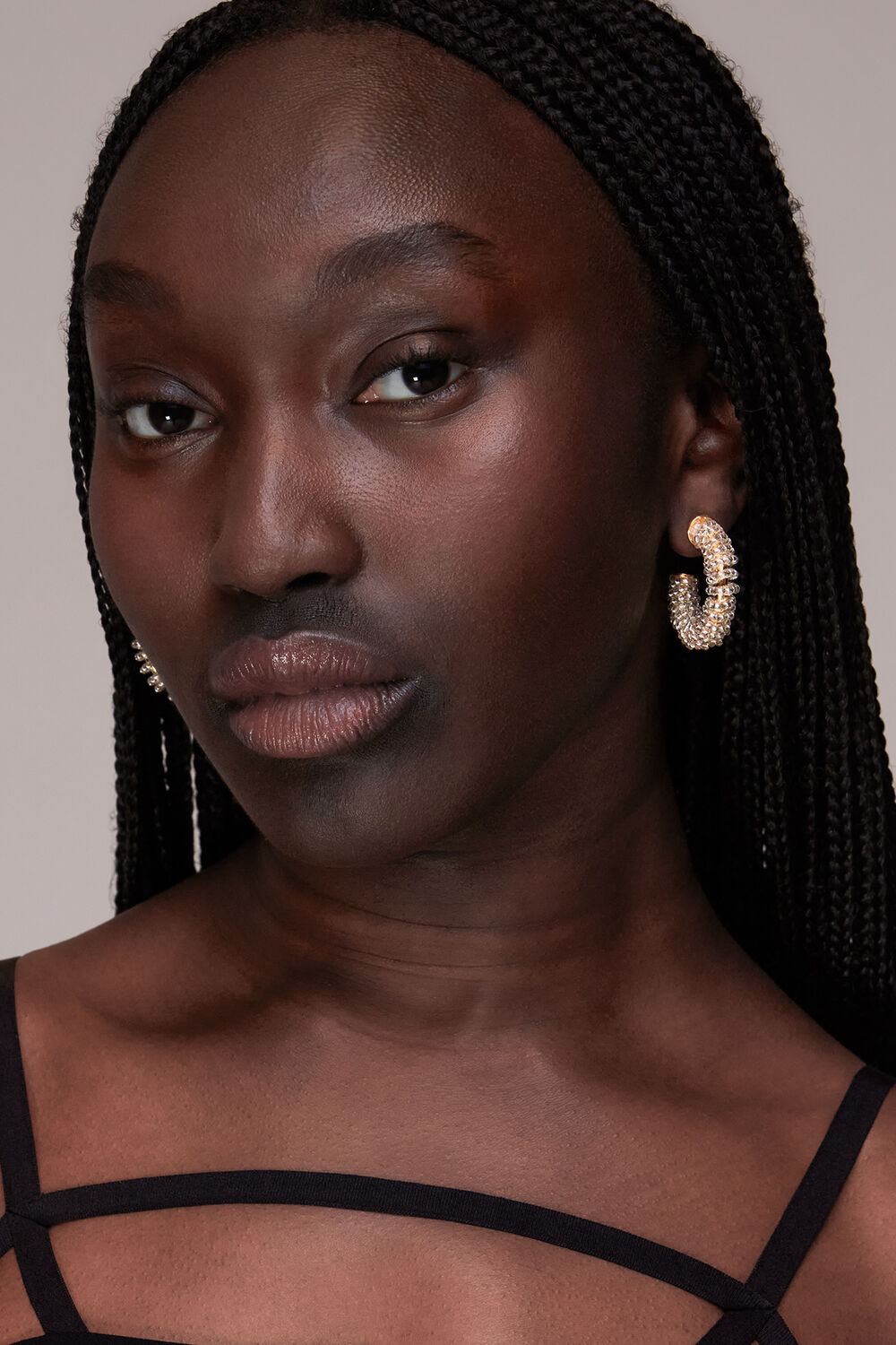 Large Beaded Hoop Earring