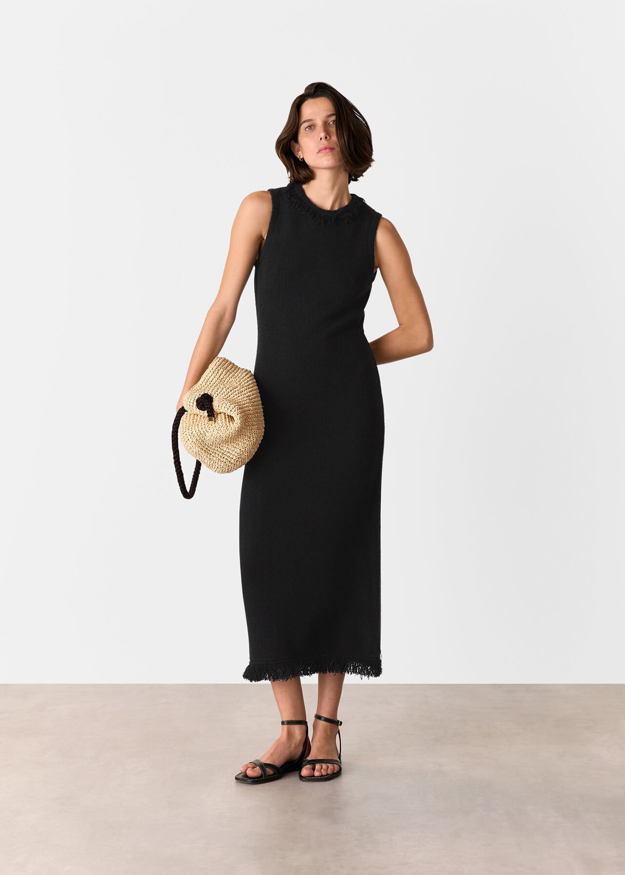 Fringe Detail Knitted Dress