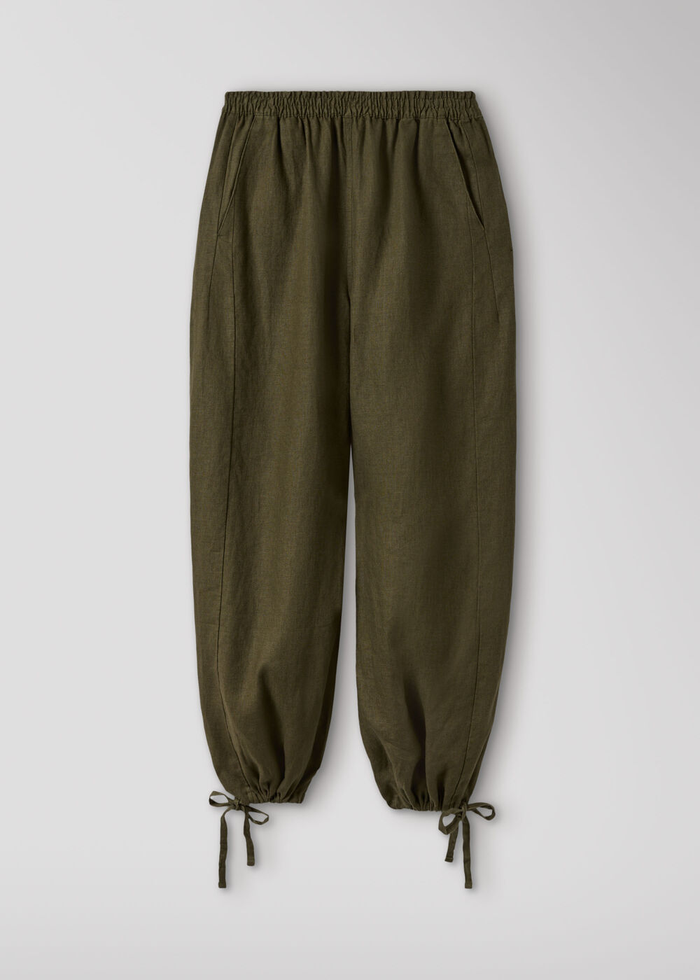 Linen Balloon Hem Trousers