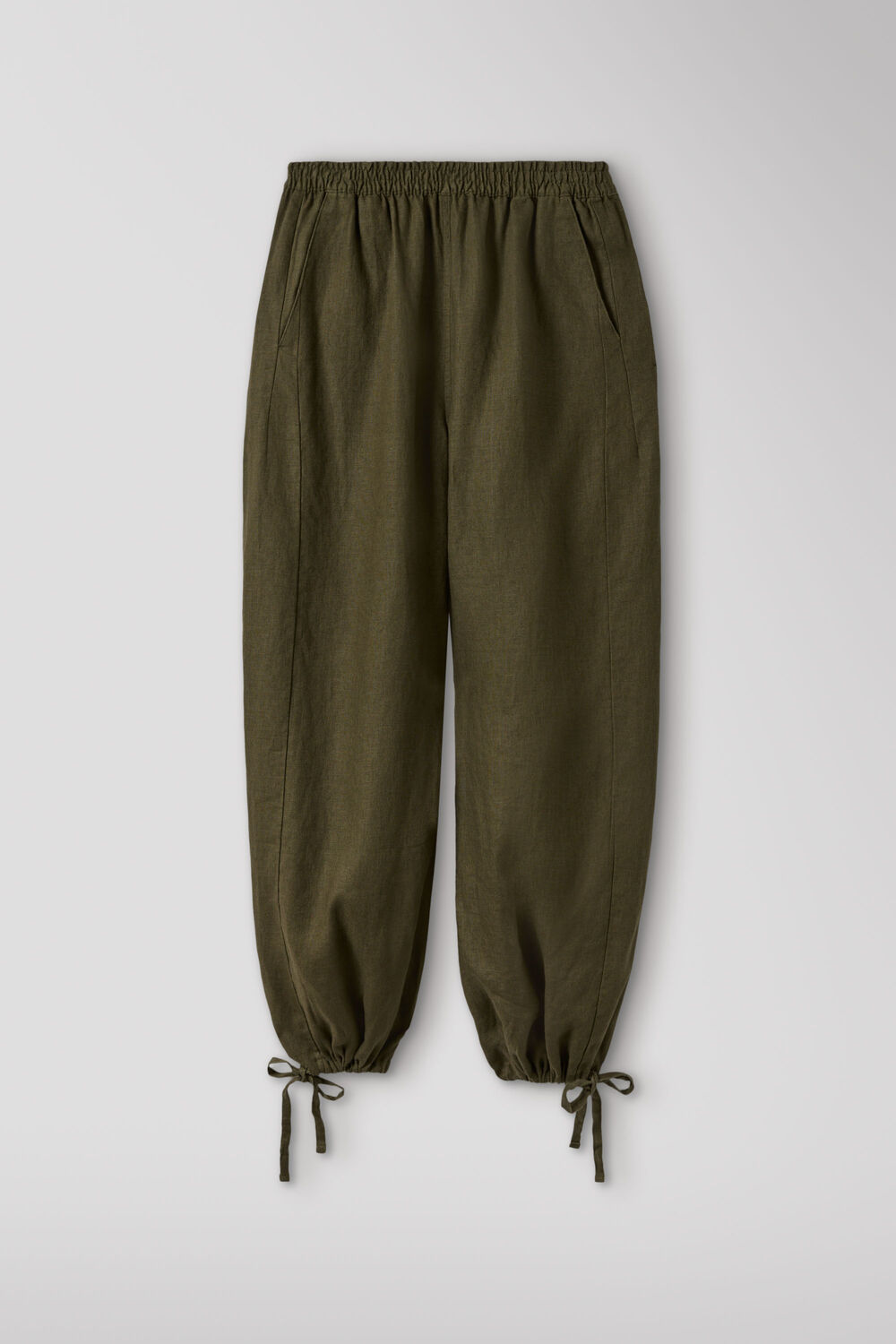 Linen Balloon Hem Trousers