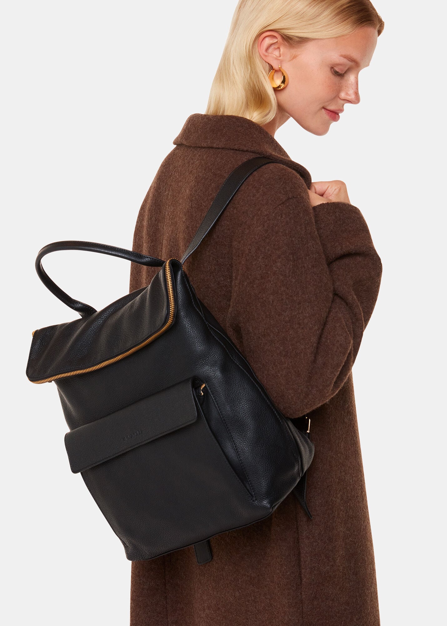 Black Croc Verity Backpack | WHISTLES | Whistles US |
