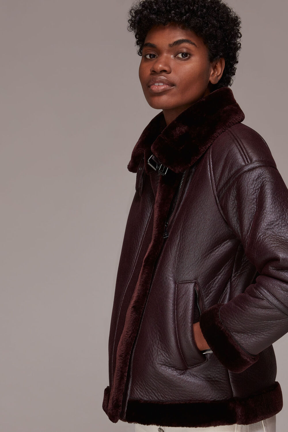 Lauren Faux Fur Biker