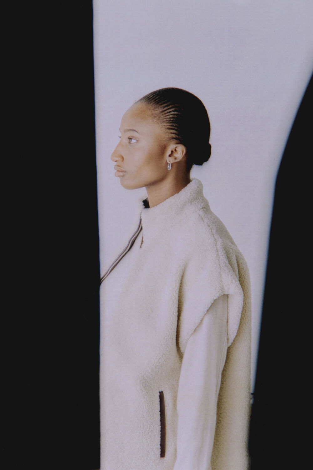 Ivory Faux Borg Fleece Gilet