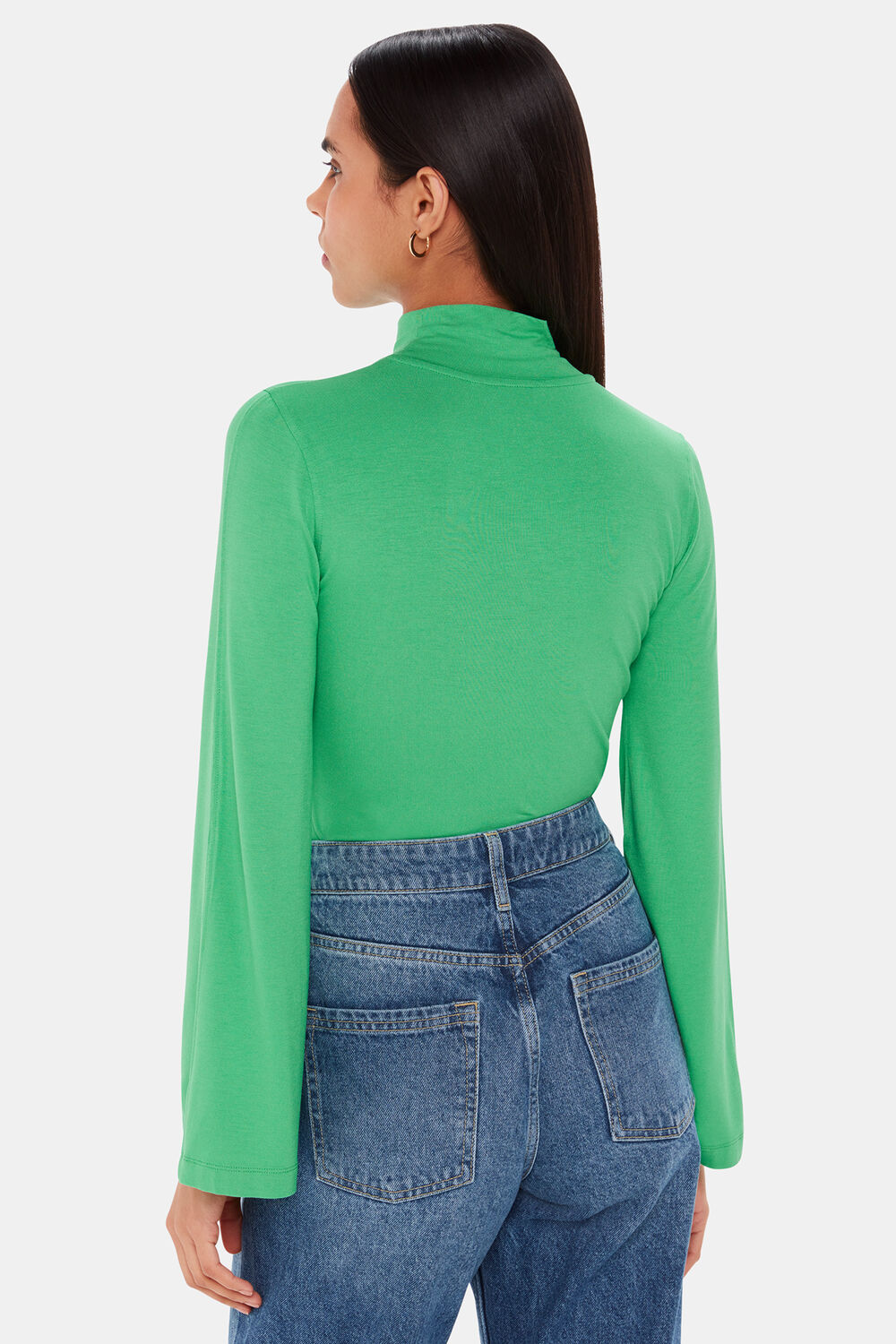 Wide Sleeve High Neck Top