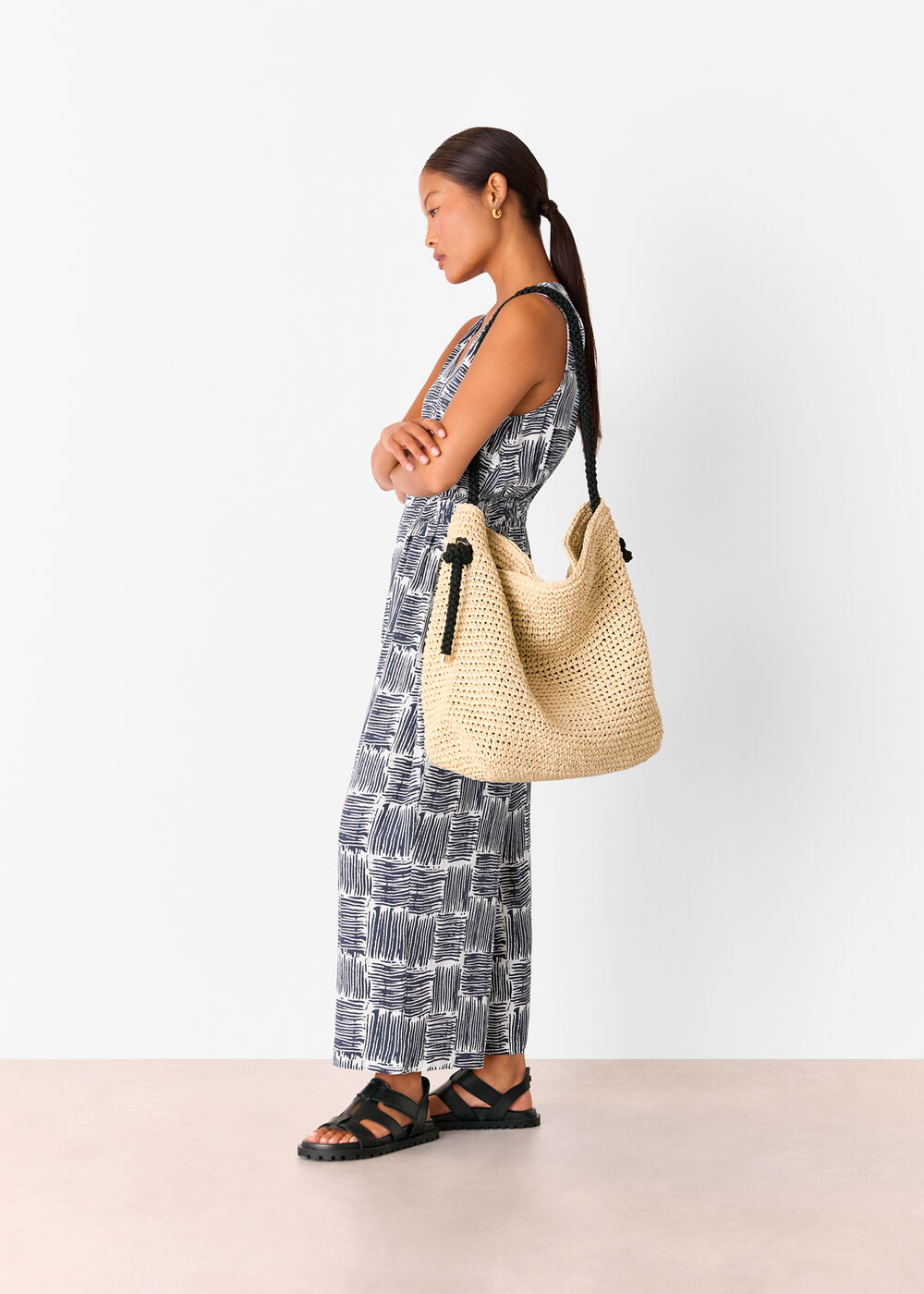 Petite Hatch Squares Jumpsuit