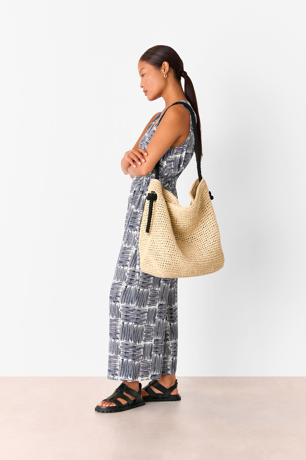 Petite Hatch Squares Jumpsuit