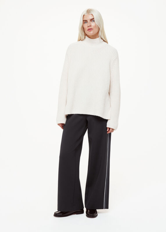 Black Petite Edie Side Stripe Ponte Trouser
