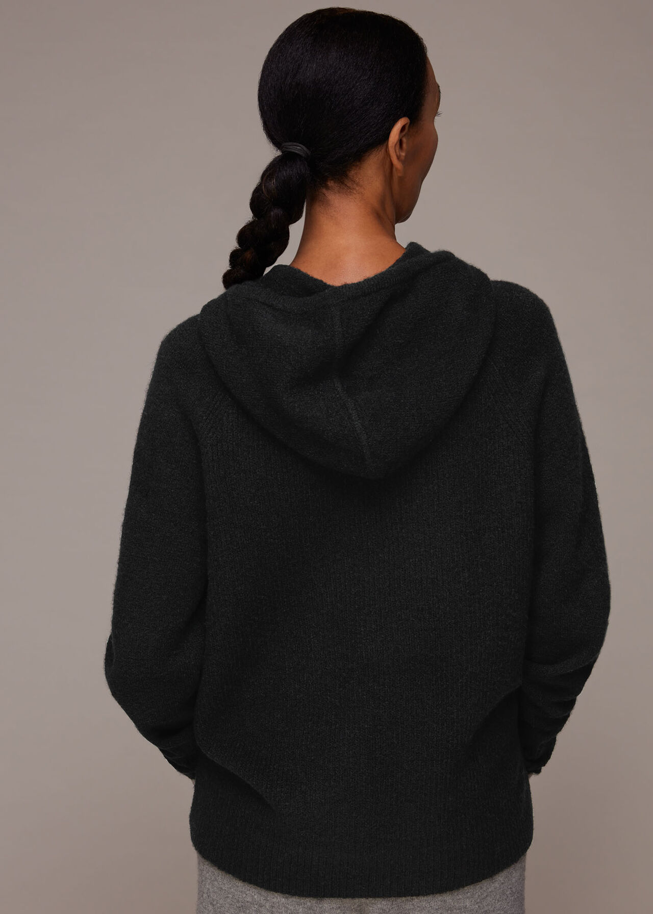 Ribbed Knitted Hoodie
