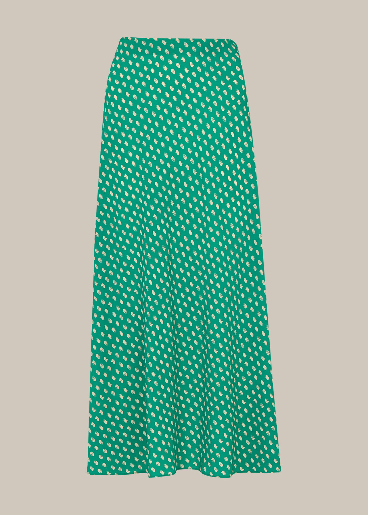 Elephant Print Bias Cut Skirt Green/Multi