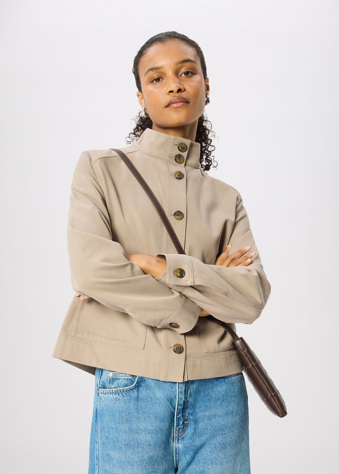 Grey Lea Linen Belted Jacket | WHISTLES | Whistles US |