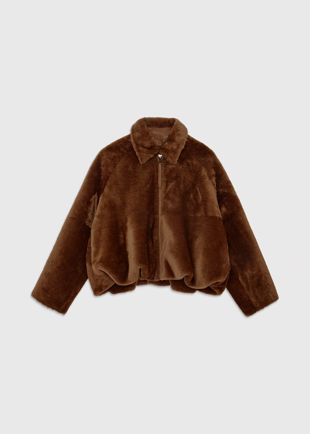 Gathered Shearling Jacket