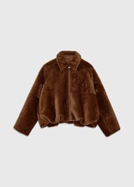 Gathered Shearling Jacket