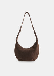 Sia Suede Curved Crossbody Bag