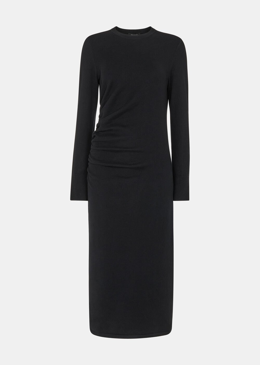 Gathered Side Midi Knit Dress