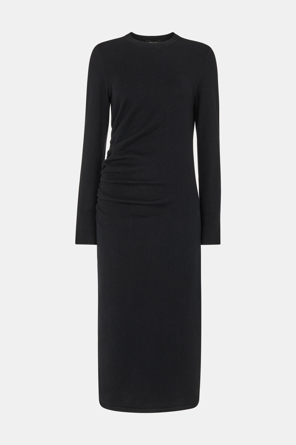 Gathered Side Midi Knit Dress