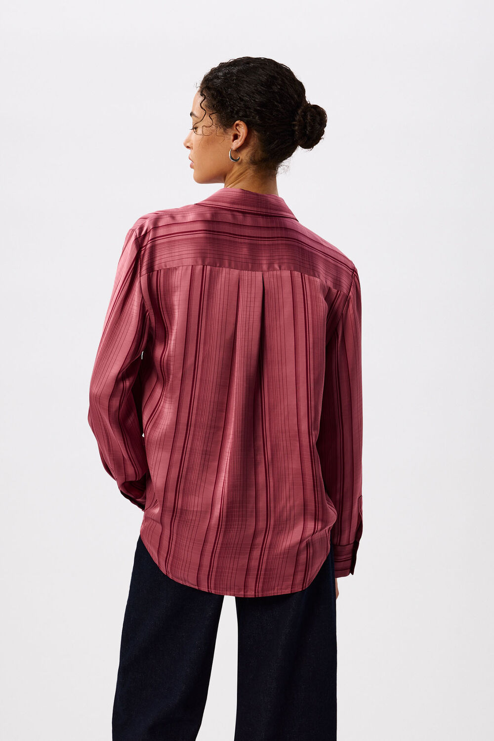 Pink Satin Stripe Shirt